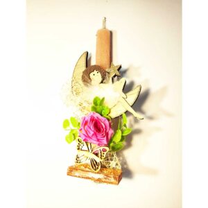 Evas Collection Παιδική Λαμπάδα Κορίτσι Νεράιδα Σε Φεγγάρι - Σομόν  EVA 2024-106