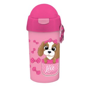 Must Team Παγούρι Νηπίου Πλαστικό για Κορίτσι 500ml με Καλαμάκι Dog with pink bow - Φουξ 000587459-1 2026