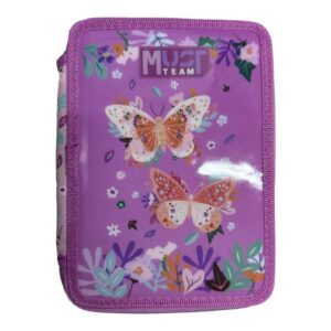 Must Team Σχολική Κασετίνα Διπλή Γεμάτη Butterflies Lilac - Λιλά  000587246 2026